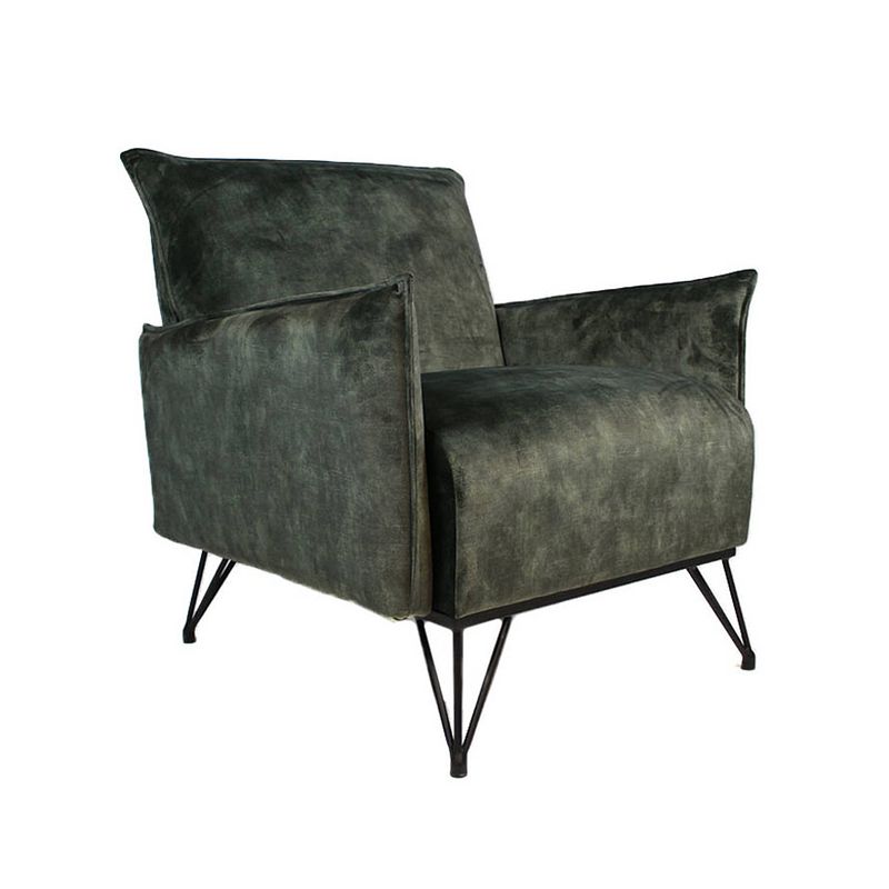 Foto van Bronx71 velvet fauteuil mika groen.