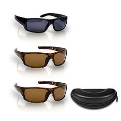 Foto van Hd polar view zonnebril, 1x zwart, 2x bruin - unisex - gepolariseerde zonnebril - met 1x hardcover