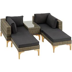 Foto van Tectake® - wicker lounge bellaria met aluminium frame - natuur - 404797