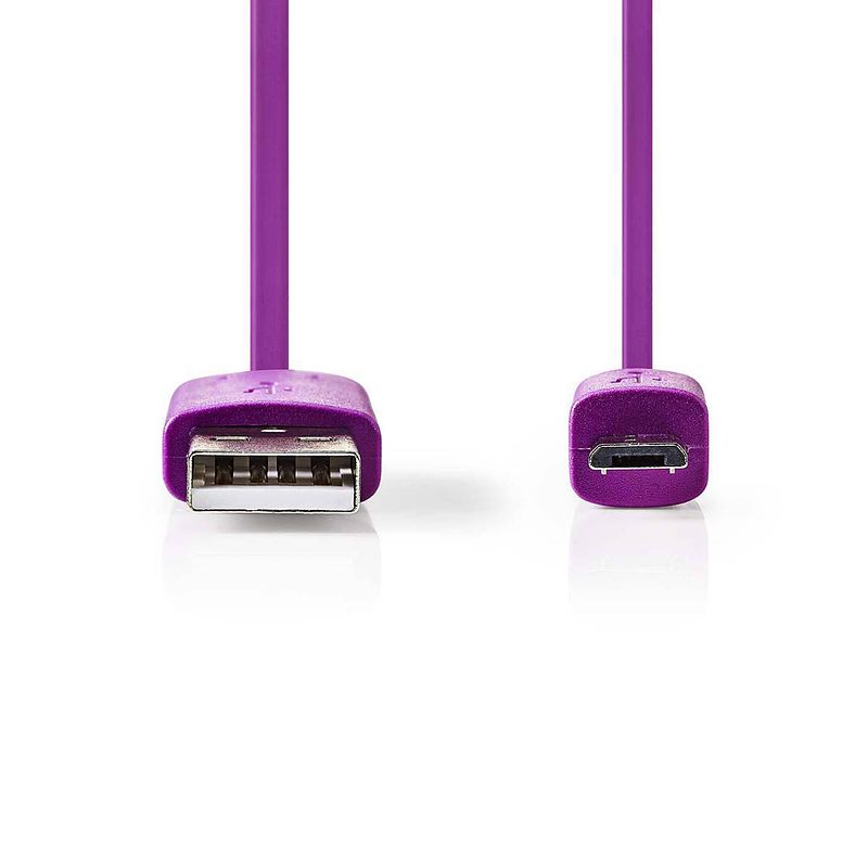 Foto van Nedis usb-kabel - violet - 1.00 m