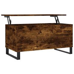 Foto van Vidaxl salontafel 90x44,5x45 cm bewerkt hout gerookt eikenkleurig