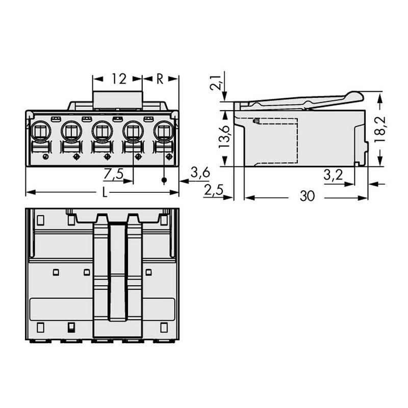 Foto van Wago 2092-3525/002-000 male behuizing-board 2092 totaal aantal polen: 5 rastermaat: 7.50 mm 50 stuk(s)