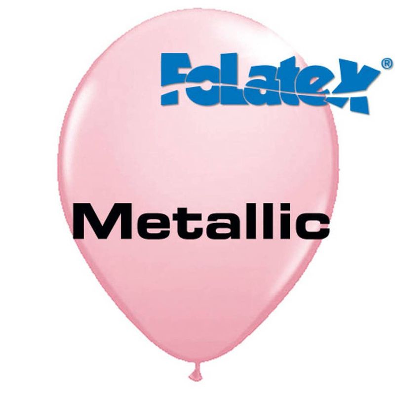 Foto van Metallic ballonnen - 30 cm - 10 stuks - roze