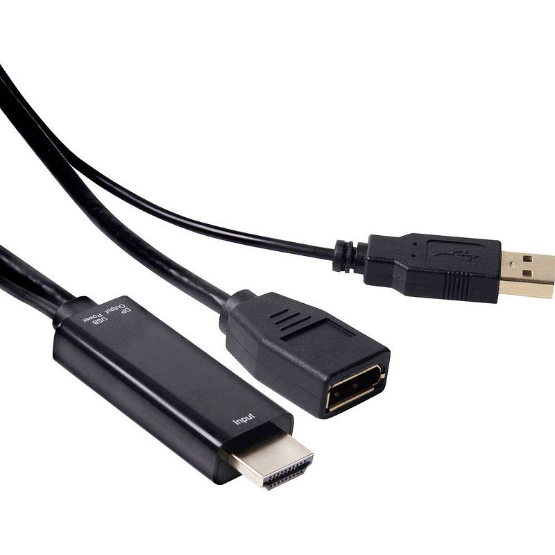 Foto van Club3d cac-2330 hdmi adapter [1x hdmi-stekker - 1x displayport bus] zwart