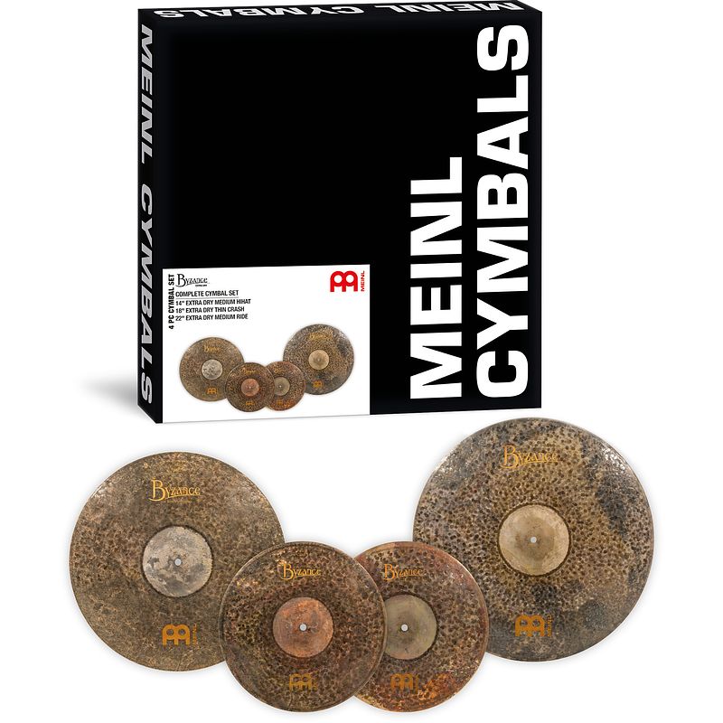 Foto van Meinl byzance extra dry complete cymbal set bekkenset 14-18-22