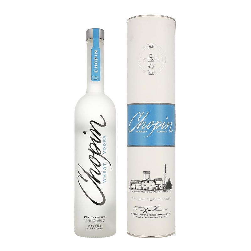 Foto van Chopin wheat vodka 70cl wodka + giftbox