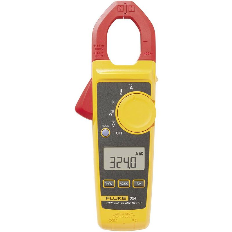 Foto van Fluke 324 stroomtang, multimeter digitaal cat iii 600 v, cat iv 300 v weergave (counts): 4000