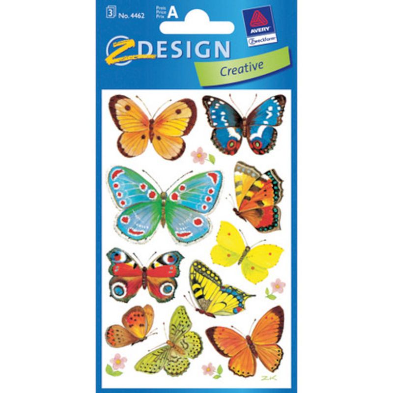 Foto van Avery stickers vlinders junior 7,6 x 12 cm papier 30 stickers