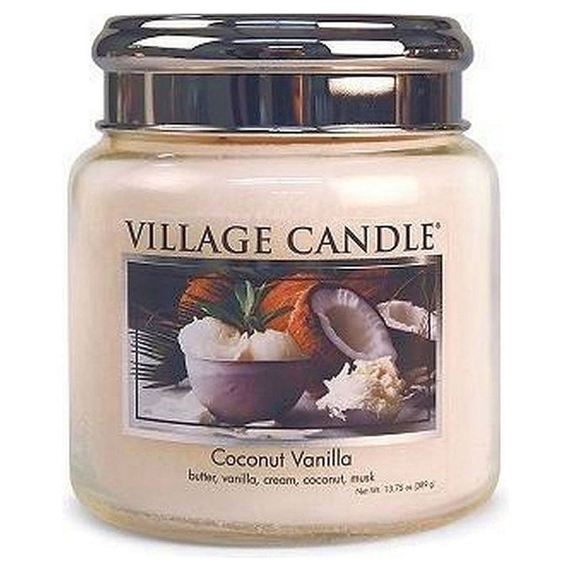 Foto van Village candle village geurkaars coconut vanilla boter vanille room kokos musk - medium jar