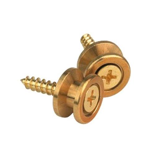 Foto van D'saddario ep302 solid brass end pins strap buttons goud