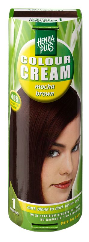 Foto van Hennaplus colour cream 4.03 mocha brown