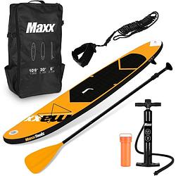 Foto van Maxxsport sup board set - opblaasbaar - 320x76x15cm - oranje