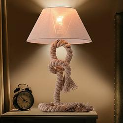 Foto van Tafellamp met touw - leeslamp - natuurlijke uitstraling - hennep touw - 40 w