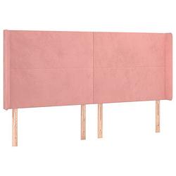 Foto van Vidaxl hoofdbord met randen 183x16x118/128 cm fluweel roze