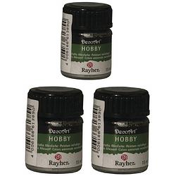 Foto van 3x acrylverf/hobbyverf zilver 15 ml hobby materiaal - hobbyverf