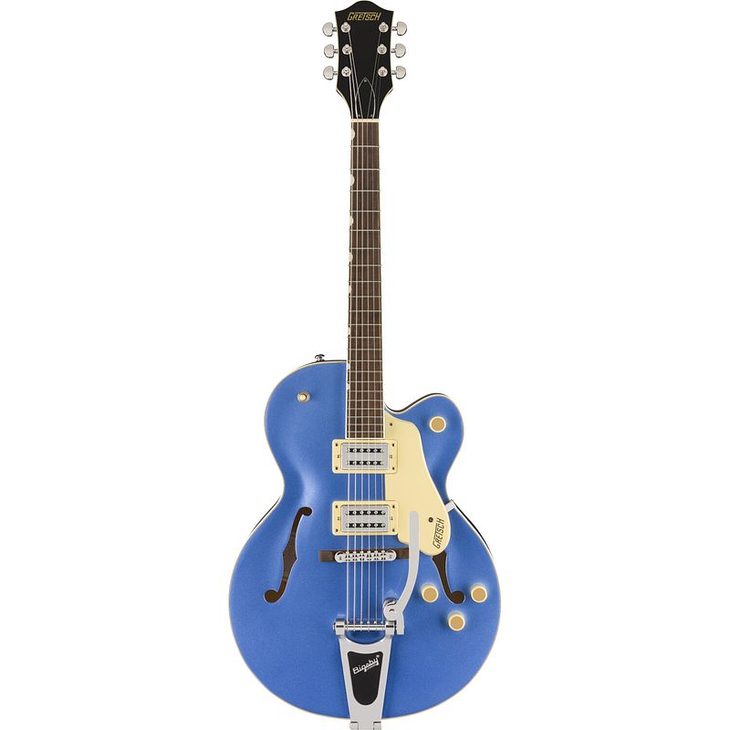 Foto van Gretsch g2420t streamliner hollow body bigsby fairlane blue semi-akoestische gitaar