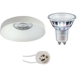 Foto van Led spot set - pragmi vrito pro - gu10 fitting - inbouw rond - mat wit - ø82mm - philips - master 927 36d vle - 4.9w -