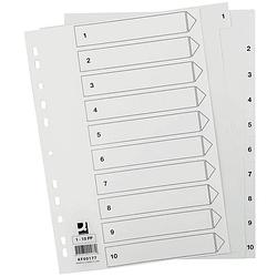 Foto van Q-connect tabbladen set 1-10, met indexblad, ft a4, wit 50 stuks