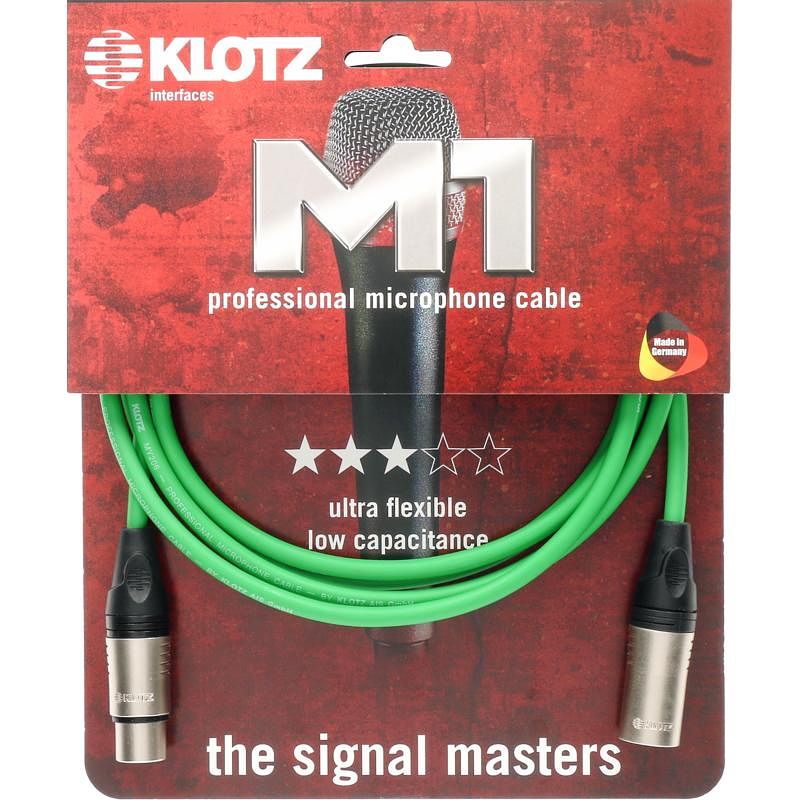 Foto van Klotz m1 k gn microfoonkabel 3p xlr f/m groen 7.5 meter