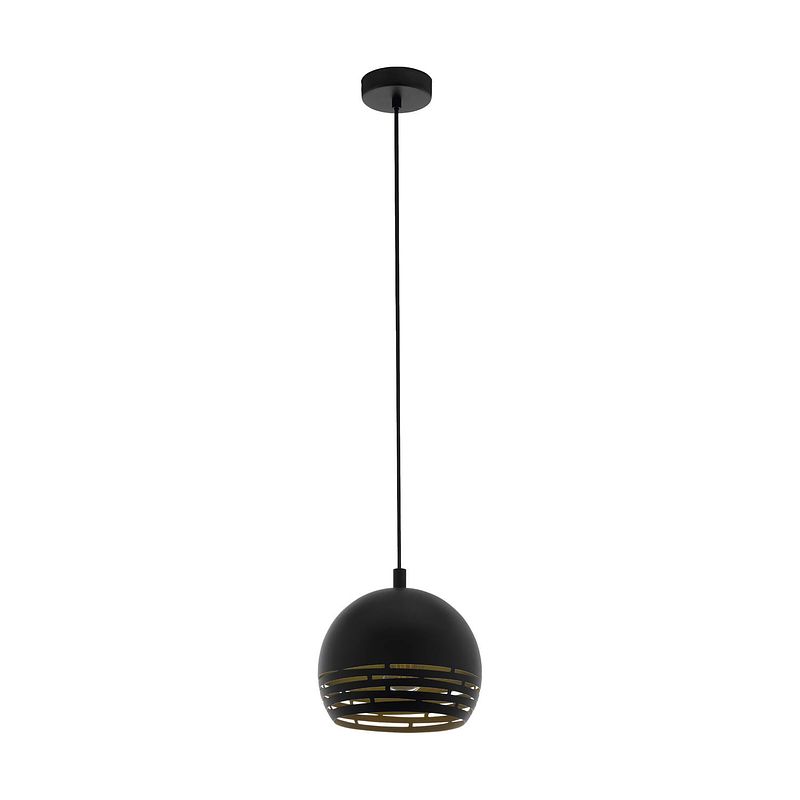 Foto van Eglo camastra hanglamp - e27 - ø 22,5 cm - zwart/goud