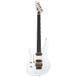 Foto van Esp ltd deluxe h3-1000fr lh snow white linkshandige elektrische gitaar