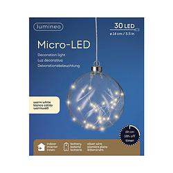 Foto van Lumineo - microled bal d14 cm helder/warm wit kerst