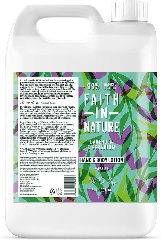 Foto van Faith in nature hand & body lotion lavendel & geranium navulverpakking