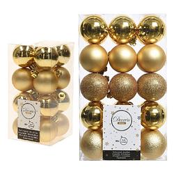 Foto van Kerstversiering kunststof kerstballen goud 4-6 cm pakket van 46x stuks - kerstbal