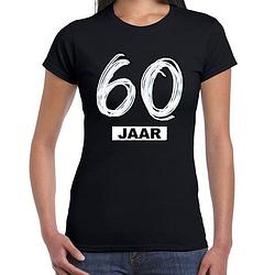 Foto van 60 jaar verjaardag cadeau t-shirt zwart voor dames xl - feestshirts