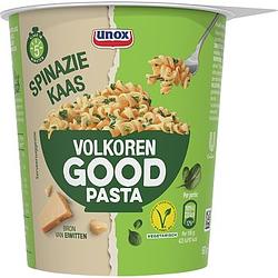 Foto van 2 zakken soep a 570 ml, pakken cupasoup a 3 stuks of single verpakkingen noodles of pasta | unox volkoren good pasta spinazie kaas 60g aanbieding bij jumbo