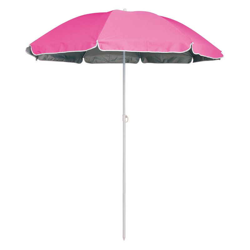 Foto van Eurotrail strandparasol 180 x 160 cm staal roze 2-delig