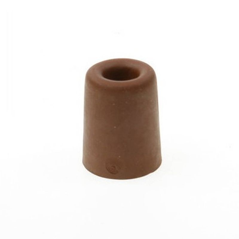 Foto van 2x deurbuffer / deurstopper terracotta bruin rubber 50 x 30 mm - deurstoppers