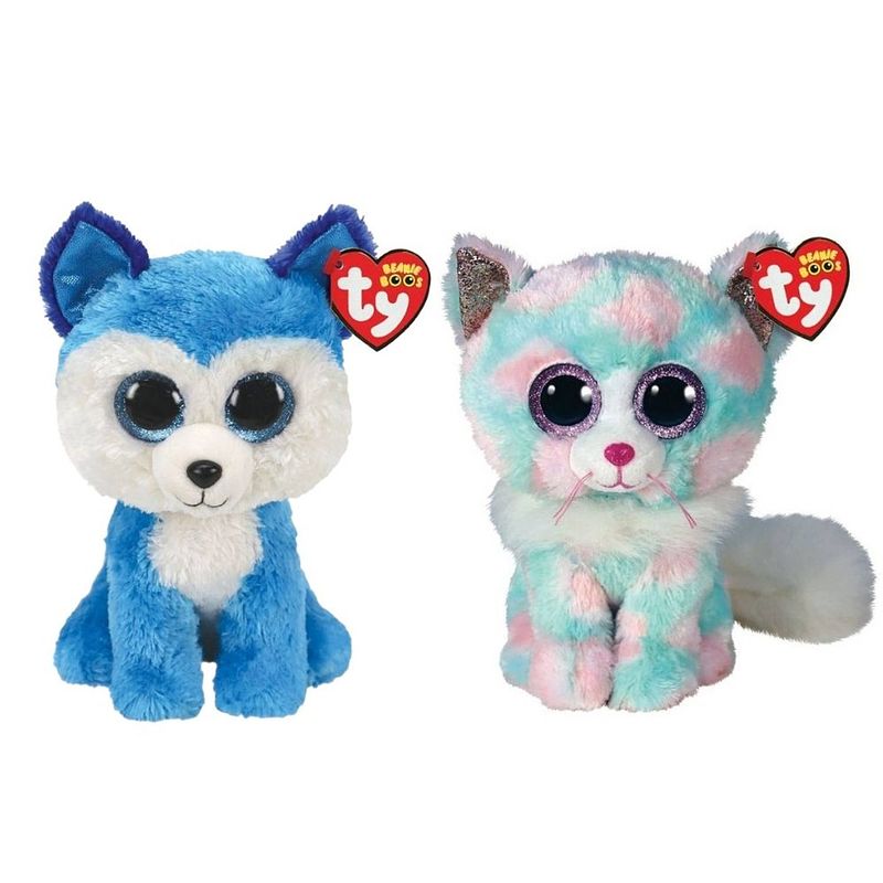 Foto van Ty - knuffel - beanie buddy - prince husky & opal cat