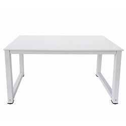 Foto van Bureau - computertafel - keukentafel - metaal hout - 120 cm x 60 cm - wit
