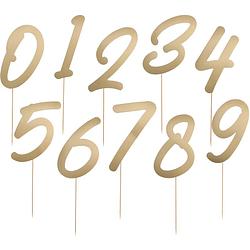 Foto van Folat taarttoppers cijfers elegant true blue 15 cm bamboe goud