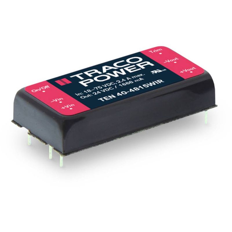 Foto van Tracopower ten 40-2413wir dc/dc-converter, print 24 v/dc 15 v/dc 2.67 a 40 w aantal uitgangen: 1 x inhoud 10 stuk(s)