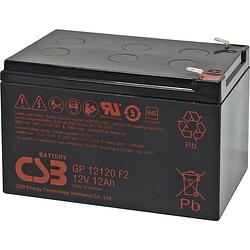 Foto van Csb battery gp 12120 standby usv loodaccu 12 v 12 ah loodvlies (agm) (b x h x d) 151 x 100 x 98 mm kabelschoen 6.35 mm onderhoudsvrij, geringe zelfontlading,
