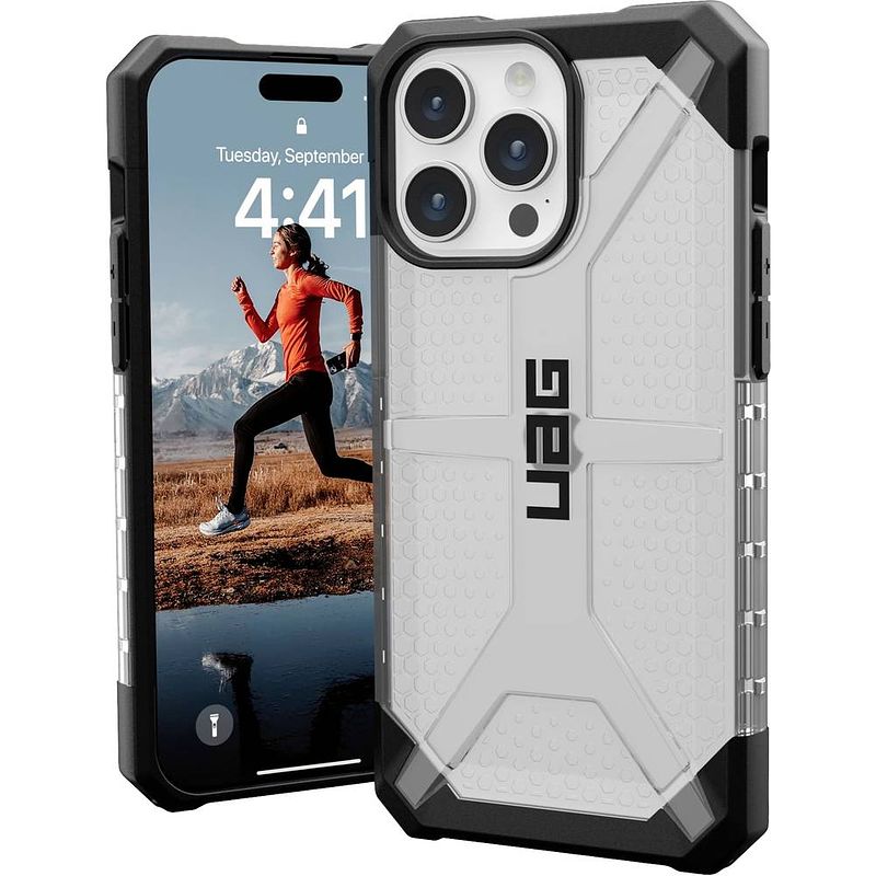 Foto van Urban armor gear plasma backcover apple iphone 15 pro max ice, transparant