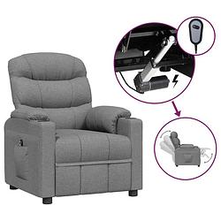 Foto van The living store elektrische fauteuil - stoelen - 75.5x92x105 cm - lichtgrijs