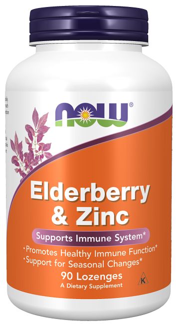 Foto van Now elderberry & zink zuigtabletten