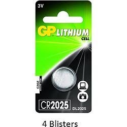 Foto van 4 stuks (4 blisters a 1 stuks) gp lithium cr2025 3v