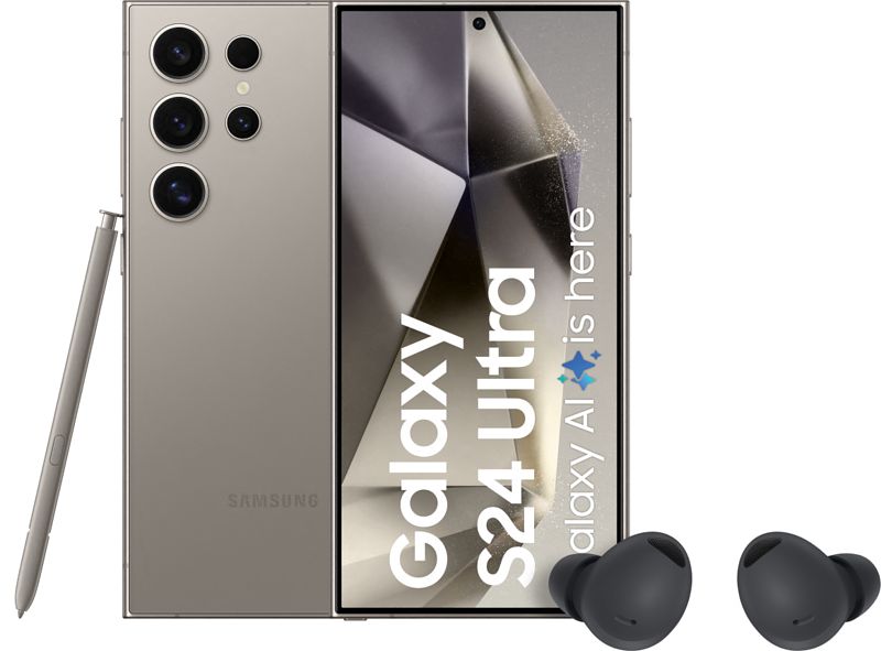 Foto van Samsung galaxy s24 ultra 512gb grijs 5g + galaxy buds 2 pro zwart