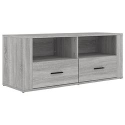 Foto van The living store tv-kast sonoma eiken - 100x35x40 cm - stereokast met opbergruimte