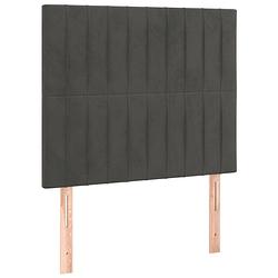 Foto van The living store hoofdbord donkergrijs - 100 x 5 x 118/128 cm - verstelbaar hoofdbord - comfortabele ondersteuning -