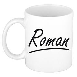 Foto van Naam cadeau mok / beker roman met sierlijke letters 300 ml - naam mokken