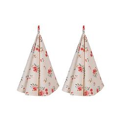 Foto van Haes deco - set van 2 theedoeken rond - ø 80 cm - 100% katoen - little rose collection