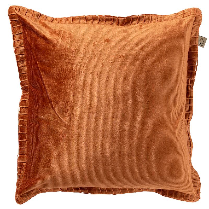 Foto van Dutch decor rebel - kussenhoes velvet 45x45 cm potters clay - oranje - oranje