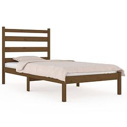 Foto van The living store bedframe - klassiek houten bedframe - 100 x 200 cm - hoogwaardig massief grenenhout