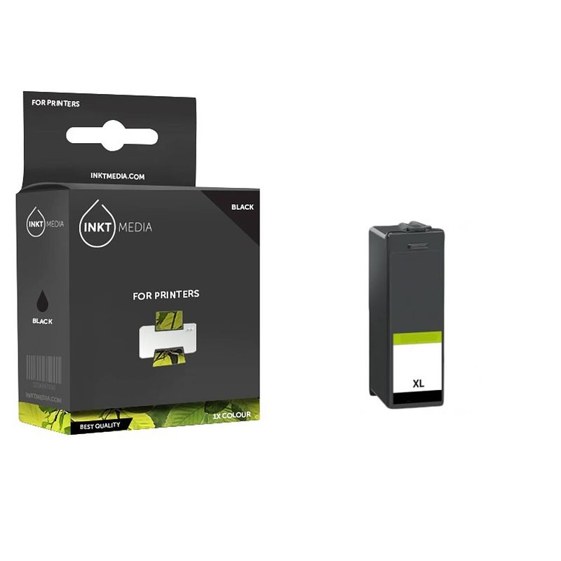 Foto van Inktmedia® -navulinkt - geschikt lexmark 14n1614e 150xl inktcartridge zwart hoge capaciteit - navul inkt - refill inkt