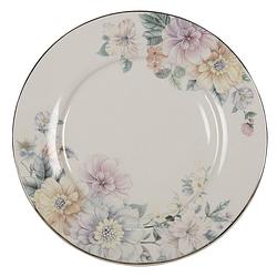 Foto van Clayre & eef servies dinerbord ø 26*2 cm wit porselein bloemen eetbord wit eetbord